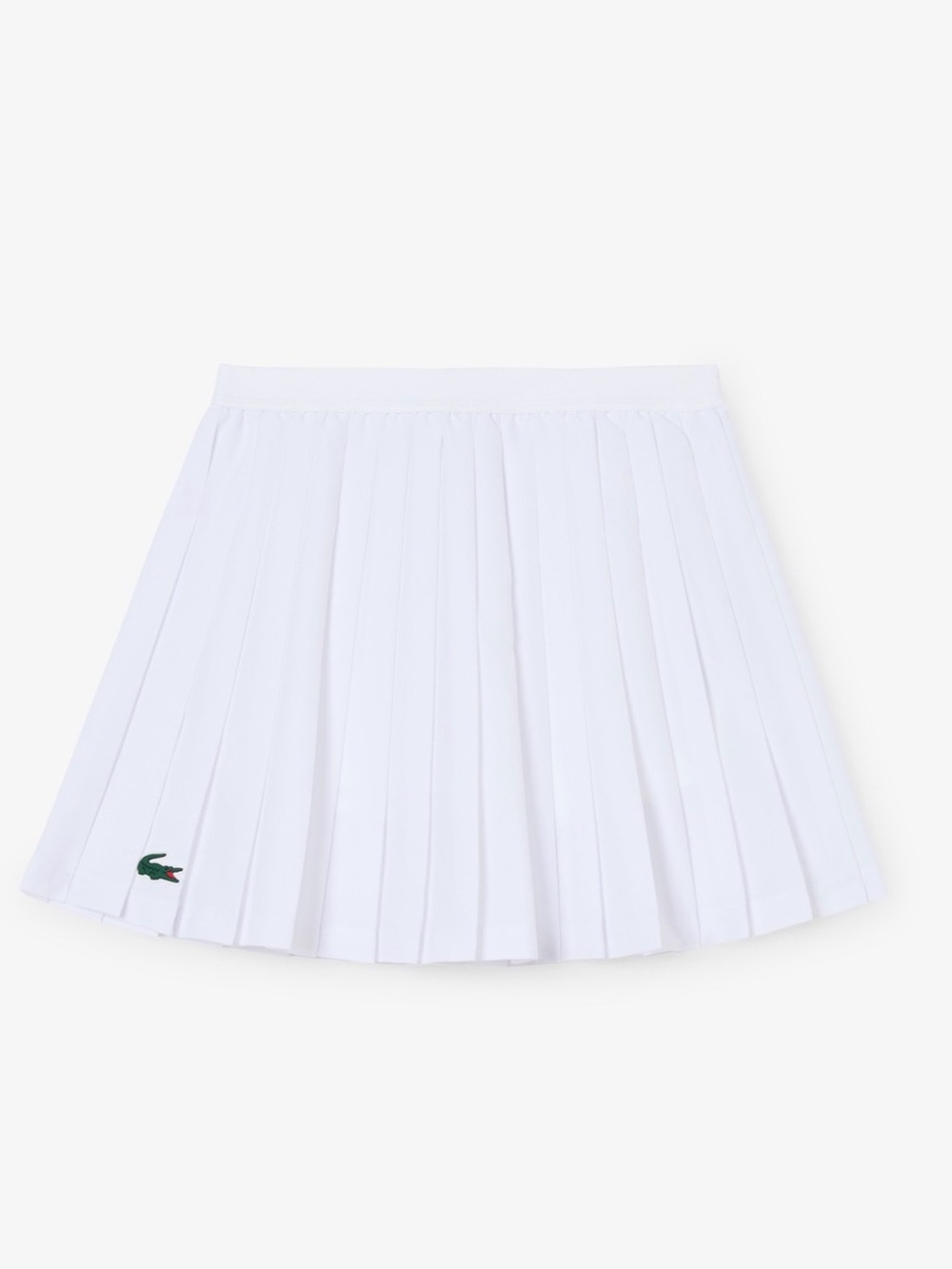 Lacoste White Pleated Mini Skirt with Croc Logo Sz 8